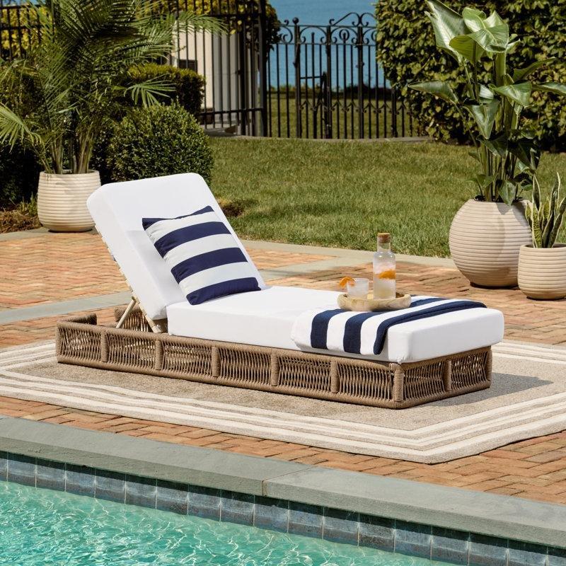 Ayarlanabilir Sırtlı Rattan Dinlenme Koltuğu-33 x 63 x 190 cm - 109520