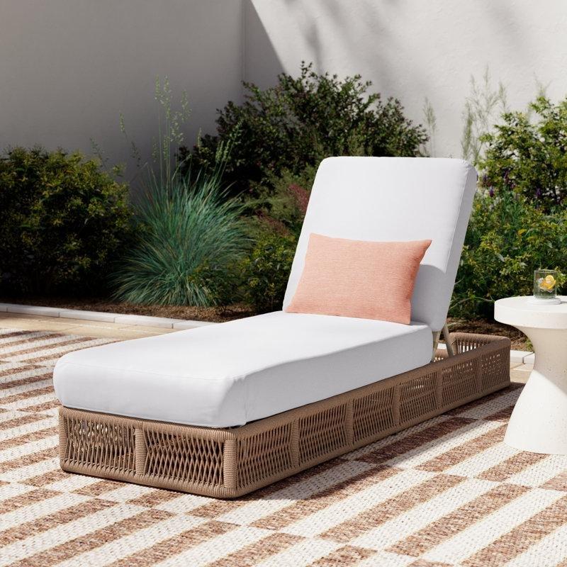 Ayarlanabilir Sırtlı Rattan Dinlenme Koltuğu-33 x 63 x 190 cm - 109520