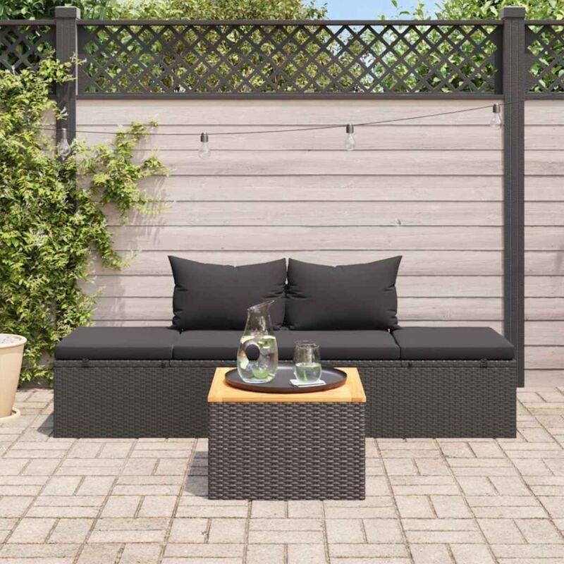 Ayarlanabilir Siyah Reçine Örgü Dış Mekan Dinlenme Koltuğu 195 x 60 x 60 cm - 109313