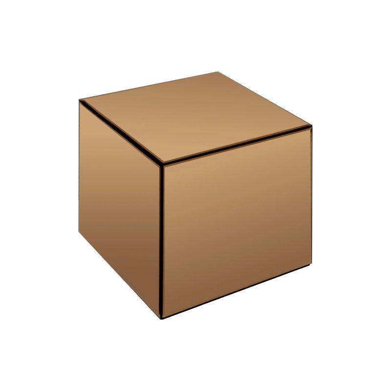 Aynalı Cam MDF Küp Tasarım Yan Sehpa-35x35x35 cm - 110147