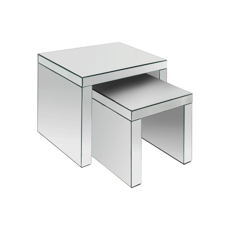 Aynalı MDF Kare Orta Sehpa 30x50 cm İkili Set - 102597