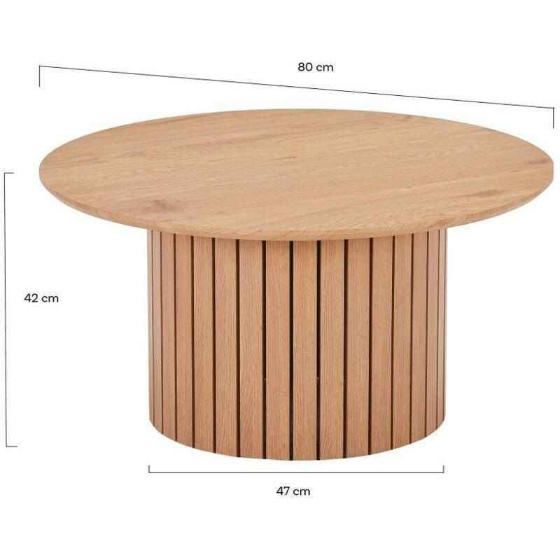 BAHIA Endüstriyel Ahşap Yuvarlak Orta Sehpa 80 cm - 103522
