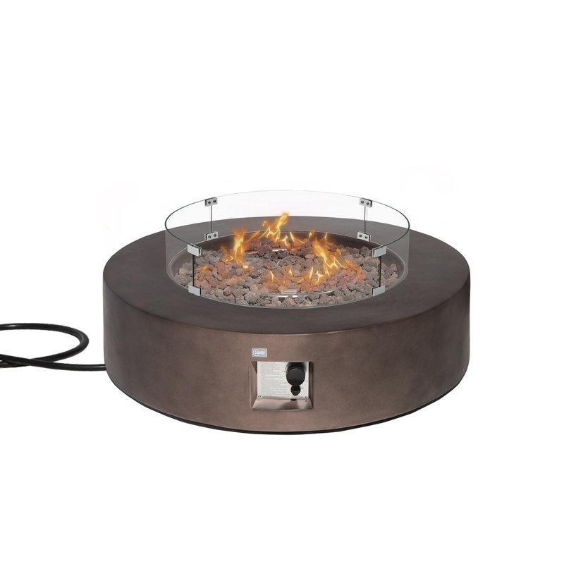 Bakır Beton Şömineli Orta Sehpa 103x103 cm - 105748