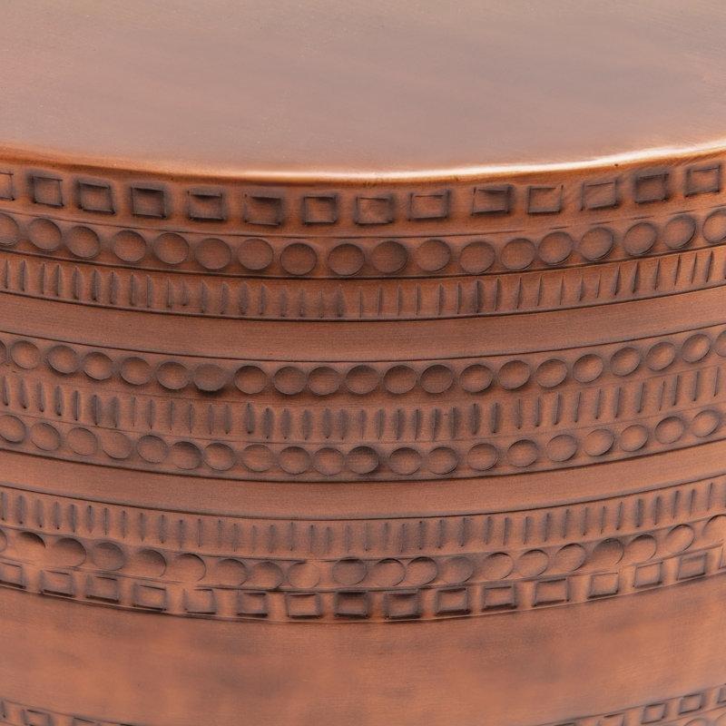 Bakır Metal Yuvarlak Orta Sehpa 76 cm Yükseklik - 104737