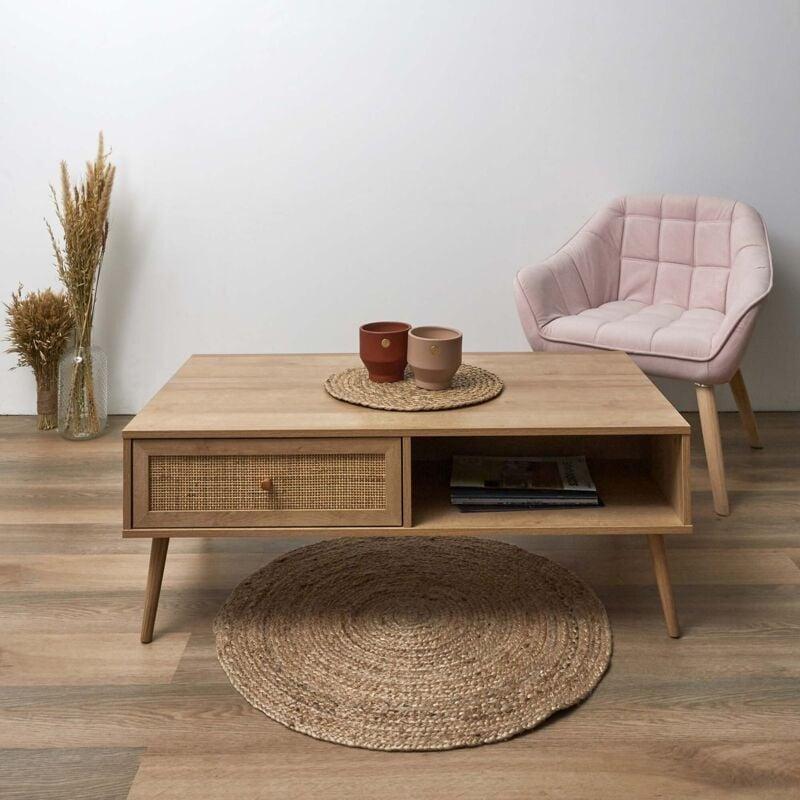 Bali Bej Ahşap Orta Sehpa 110x59x41 cm Çekmeceli - 102898