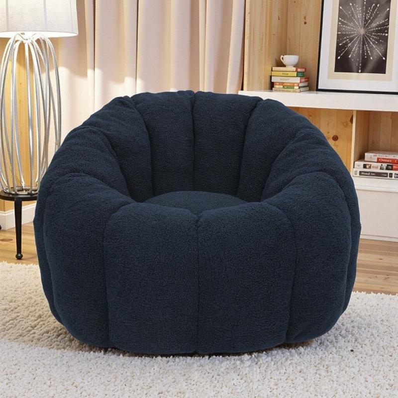 Balkabağı Formlu Teddy Kumaşlı Çocuk Puf Dinlenme Koltuğu-66 x 99 x 101 cm - 109649