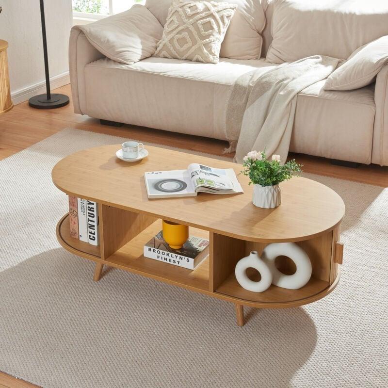 Bamboo Orta Sehpa 120x55x40 cm Doğal Renk - 103546