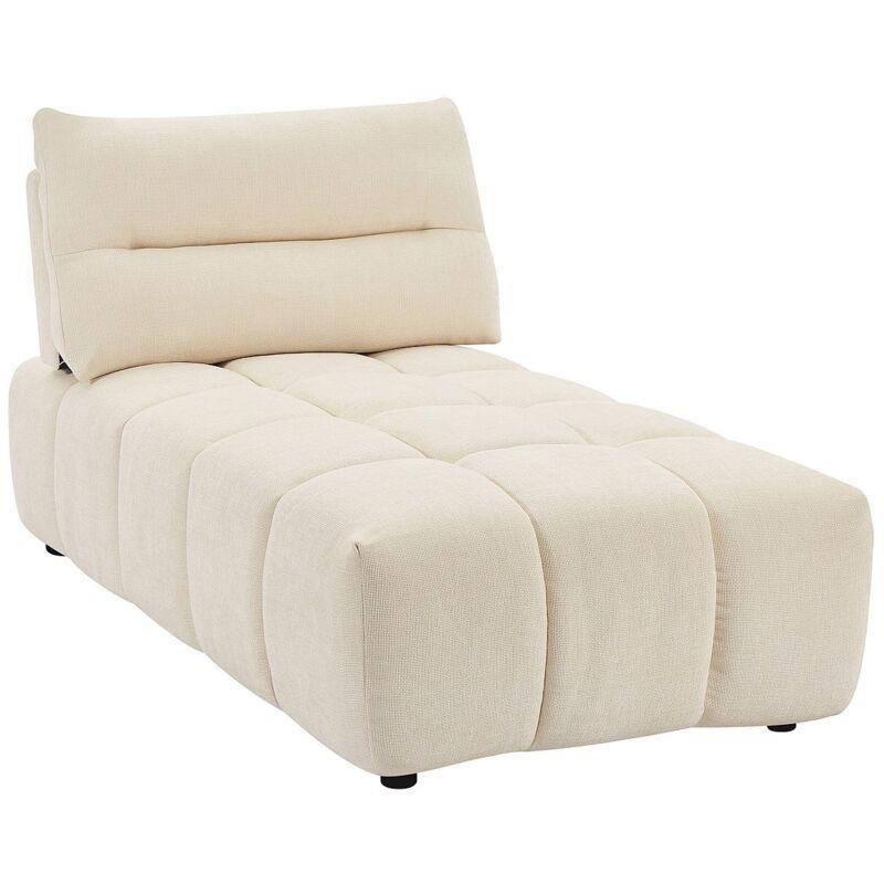 Bej Dokulu Kumaş Sırtı İleri Geri Hareketli Dinlenme Koltuğu 95x196x93 cm - 109175