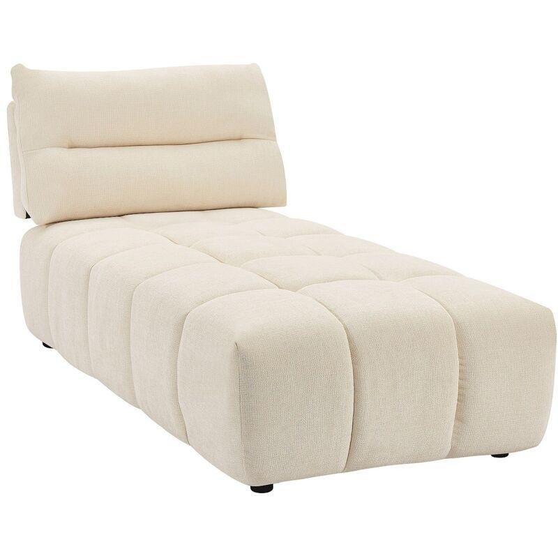 Bej Dokulu Kumaş Sırtı İleri Geri Hareketli Dinlenme Koltuğu 95x196x93 cm - 109175