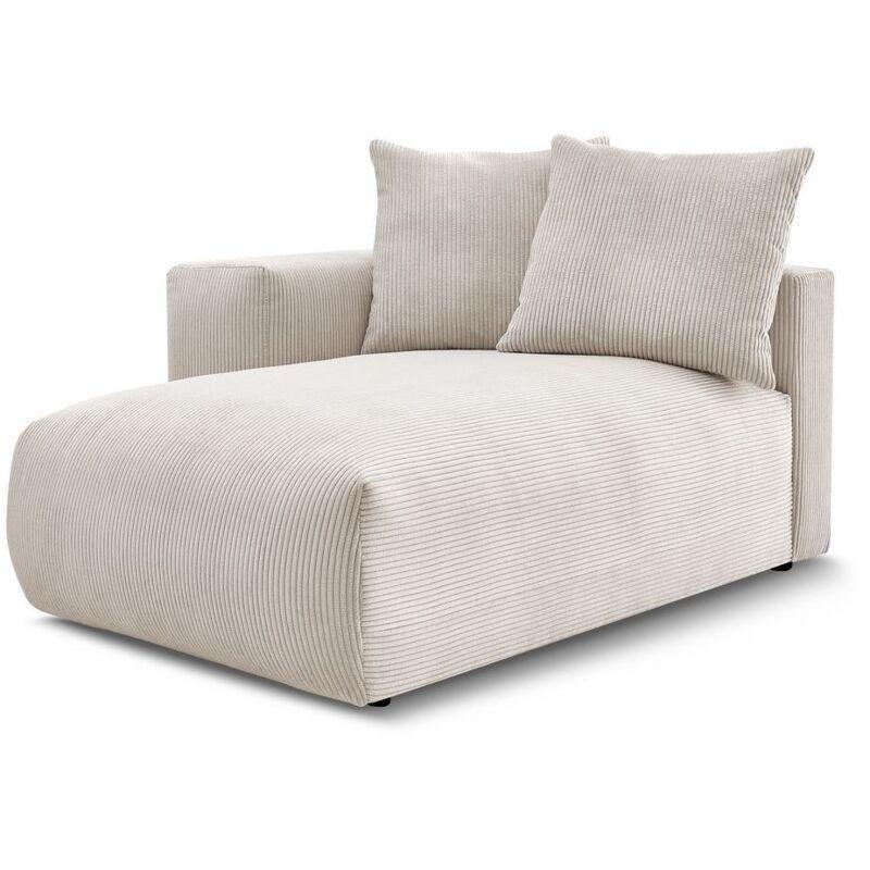 Bej Kadife Kaplı Sol Kollu Modüler Dinlenme Koltuğu 170x124x100 cm - 109079