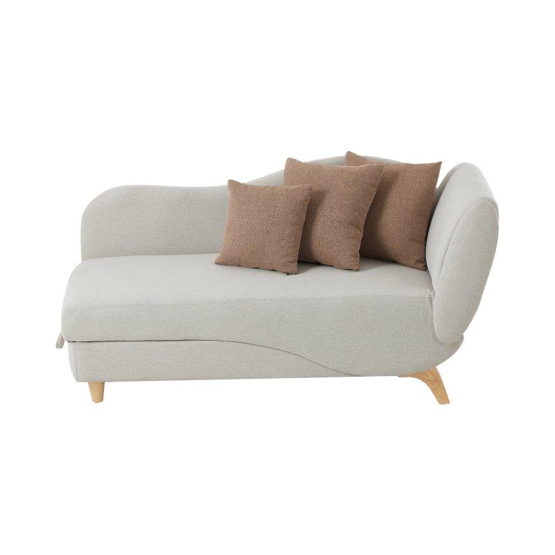 Bej Kumaş Dönüştürülebilir Depolama Sandıklı Dinlenme Koltuğu-160x81x80 cm - 109886