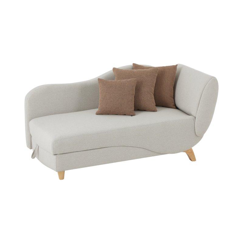 Bej Kumaş Dönüştürülebilir Depolama Sandıklı Dinlenme Koltuğu-160x81x80 cm - 109886