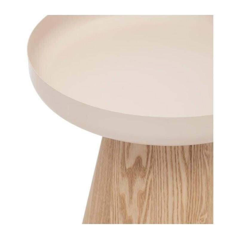 Bej MDF Çelik Mat Kaplamalı Mantar Yan Sehpa-40x42 cm - 112726