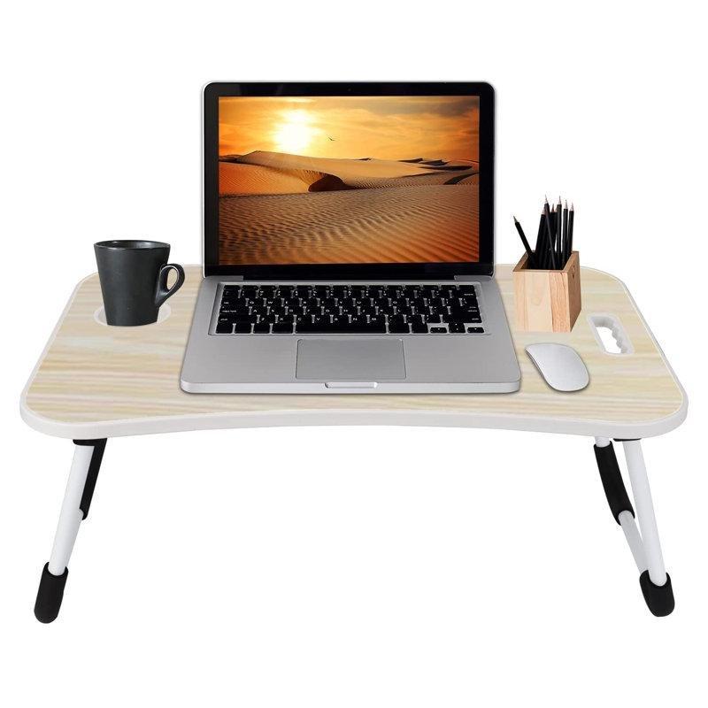 Bej MDF Katlanır Ayarlanabilir Laptop Sehpası-60x40x27 cm - 113322