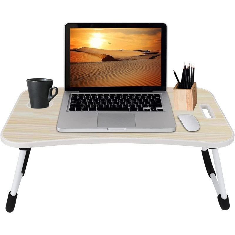 Bej MDF Katlanır Ayarlanabilir Laptop Sehpası-60x40x27 cm - 113322