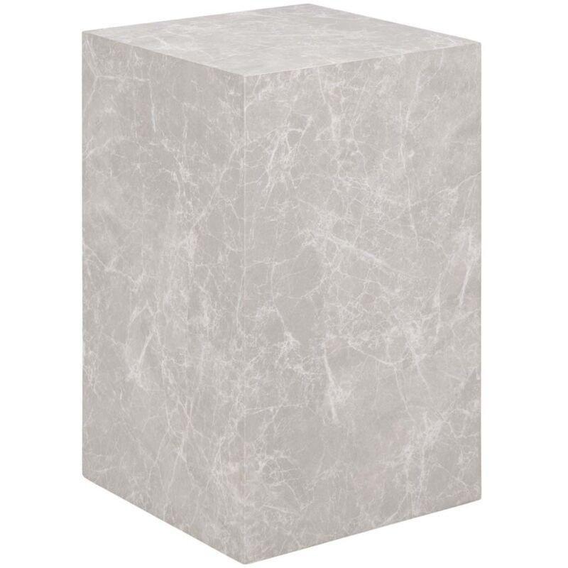 Bej MDF Mermer Desenli Mermer Yan Sehpa-30x30x50 cm - 110345