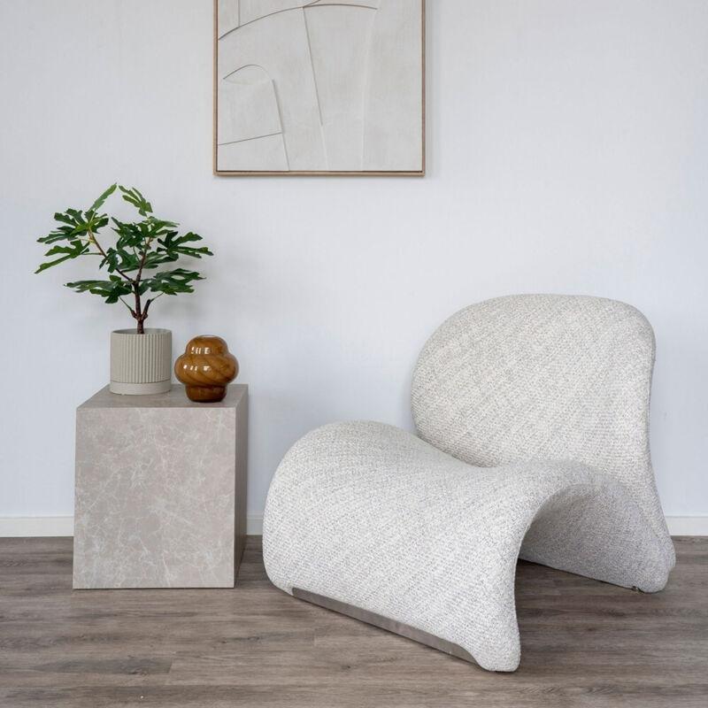 Bej MDF Mermer Efektli Kare Mermer Yan Sehpa-40x40x45 cm - 110338