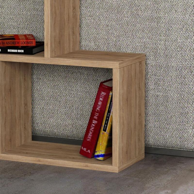 Bej Melamin Kaplı Yonga Levha Raflı Iskandinav Yan Sehpa-60x60x20 cm - 112515