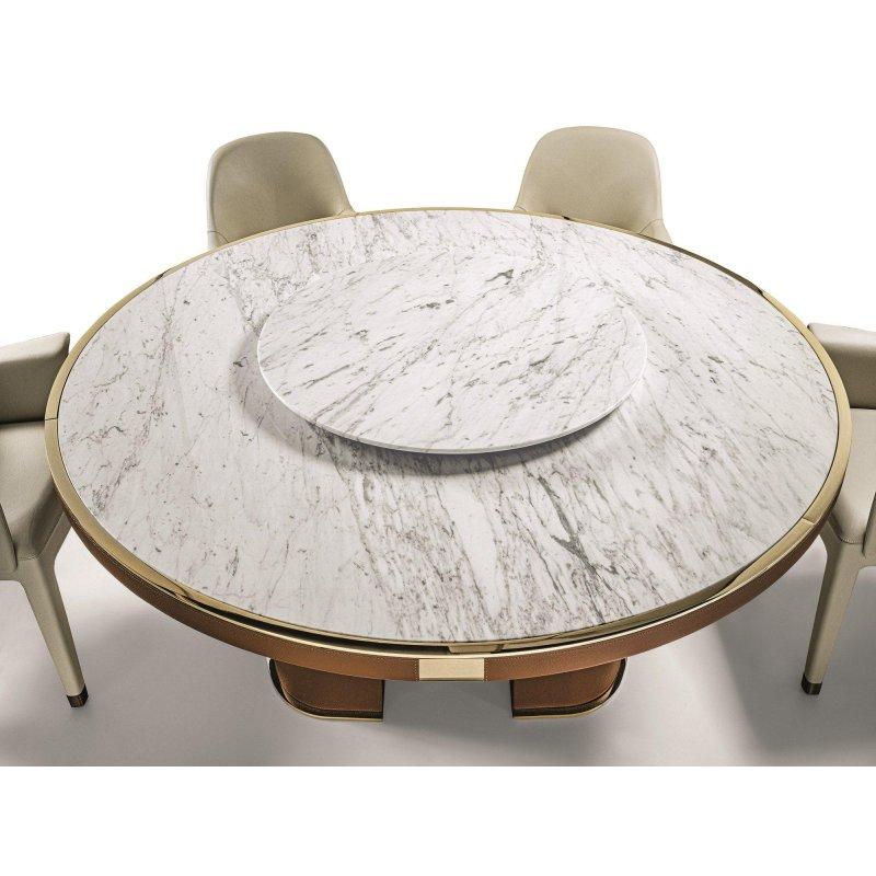 Bej Mermer Yuvarlak Masa 150 cm - 91543