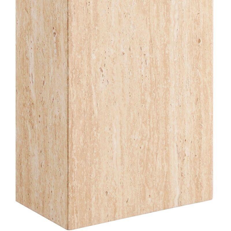 Bej Mühendislik Mermeri Traverten Renk Mermer Yan Sehpa-30x30x51 cm - 110613