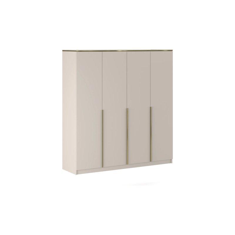 Bej ve Gold 4 Kapılı Gardrop 200x213 cm Endüstriyel Ahşap - 90517