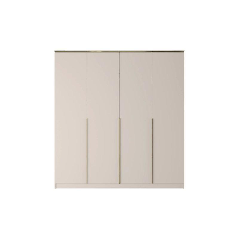 Bej ve Gold 4 Kapılı Gardrop 200x213 cm Endüstriyel Ahşap - 90517