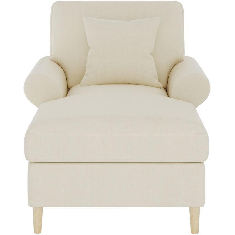 Bej Velours Tek Kişilik Dinlenme Koltuğu 133 x 87 x 90 cm - 108951