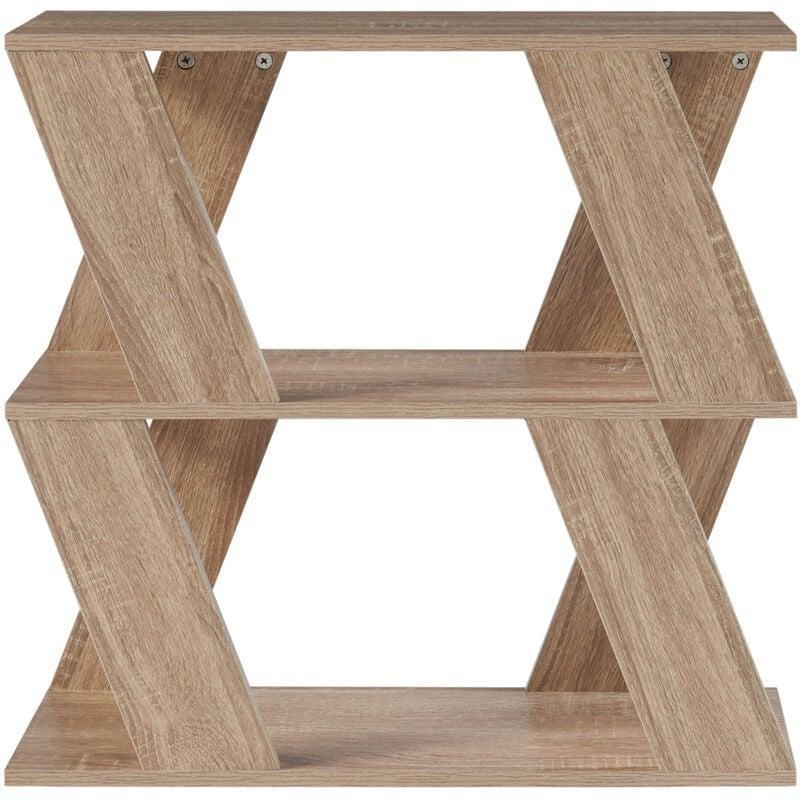 Bej Yonga Levha 2 Raflı Yan Sehpa-60x22x57 cm - 112356