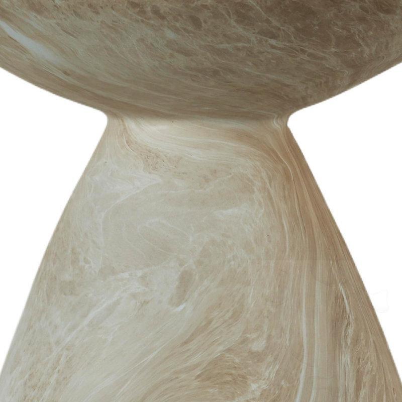 Beton Görünümlü Terrazzo Orta Sehpa 53x45x45 cm Krem Mermer Desenli - 105679