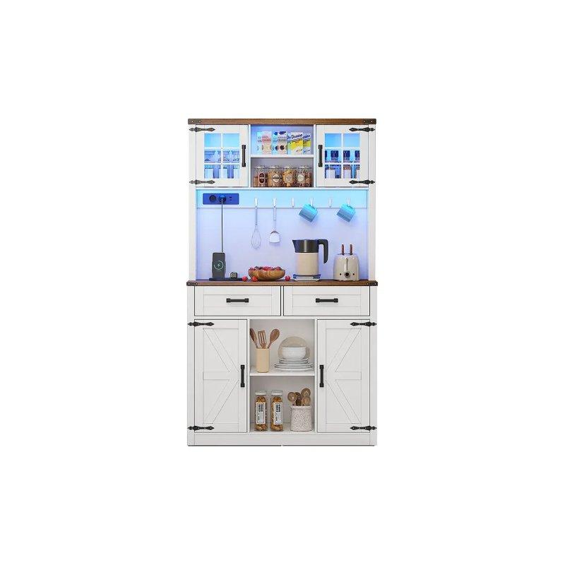 Beyaz 100x40x172 cm LED Işıklı Çok Amaçlı Dolap - 92545
