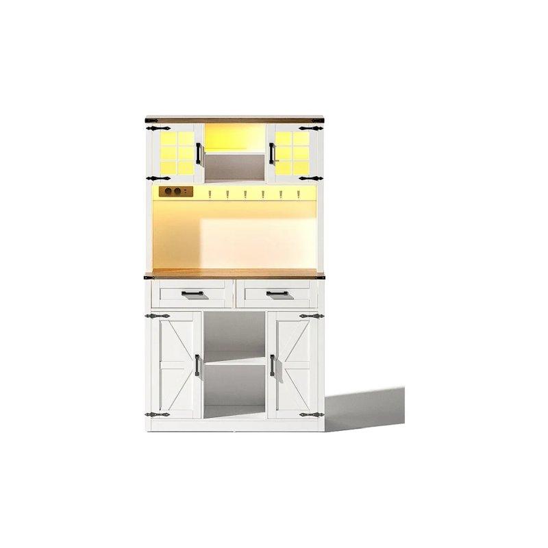 Beyaz 100x40x172 cm LED Işıklı Çok Amaçlı Dolap - 92545