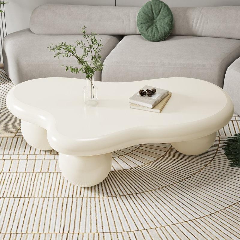 Beyaz 100x69x30 cm Top Ayaklı Orta Sehpa - 105955