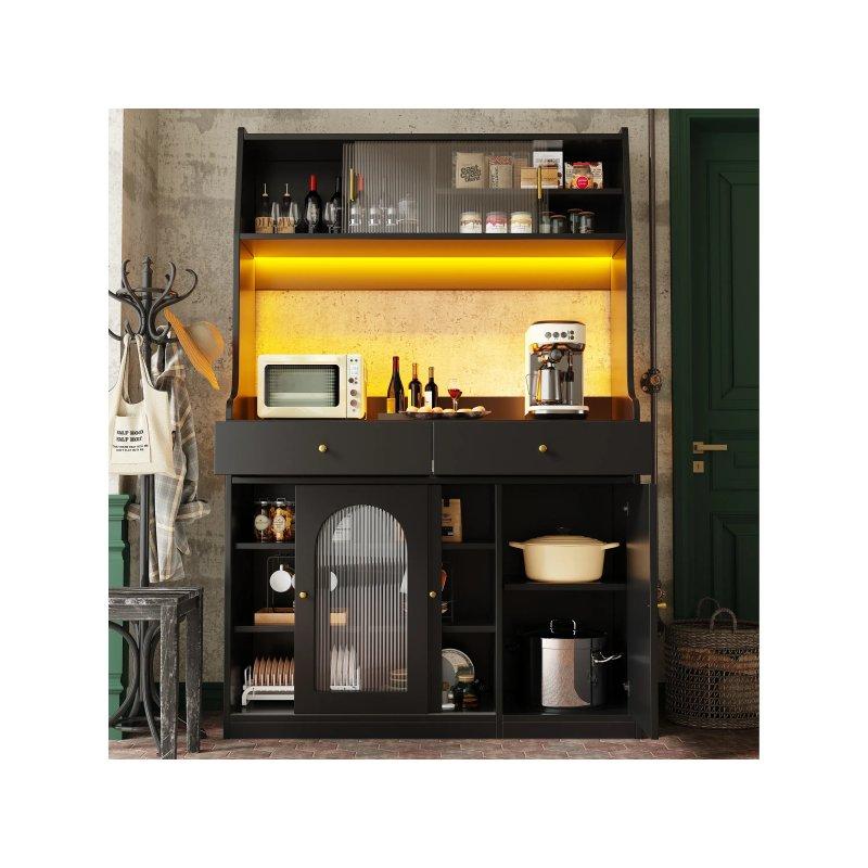 Beyaz 120x180x40 cm LED Işıklı Camlı Çok Amaçlı Dolap - 92395