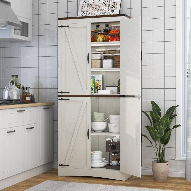 Beyaz 180 cm Çift Kapılı Çok Amaçlı Dolap X Desenli Masif Ahşap 81x41x180 cm - 93088