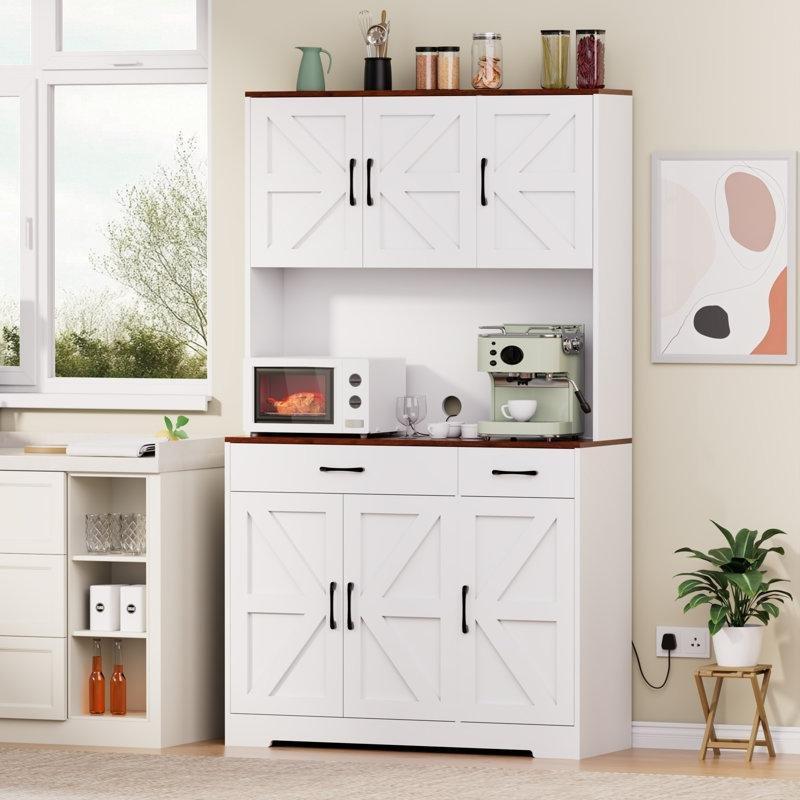 Beyaz 180 cm Şarj İstasyonlu Çok Amaçlı Dolap - 92941