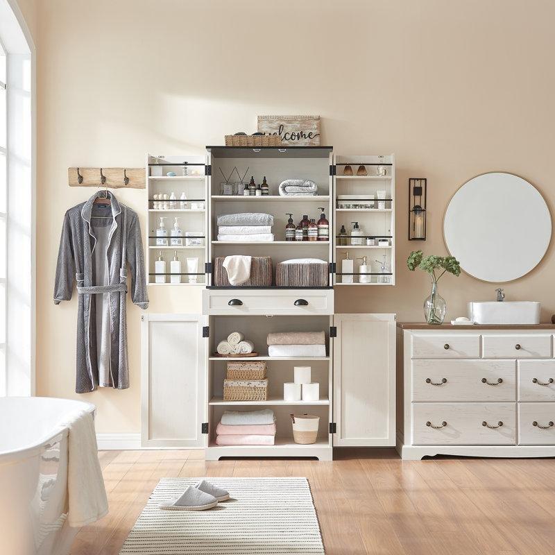 Beyaz 183 cm Raflı Çok Amaçlı Dolap - 92908