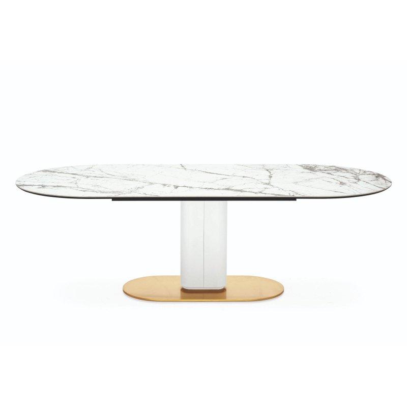 Beyaz 200x100 cm Oval Mermer Masa - 91759