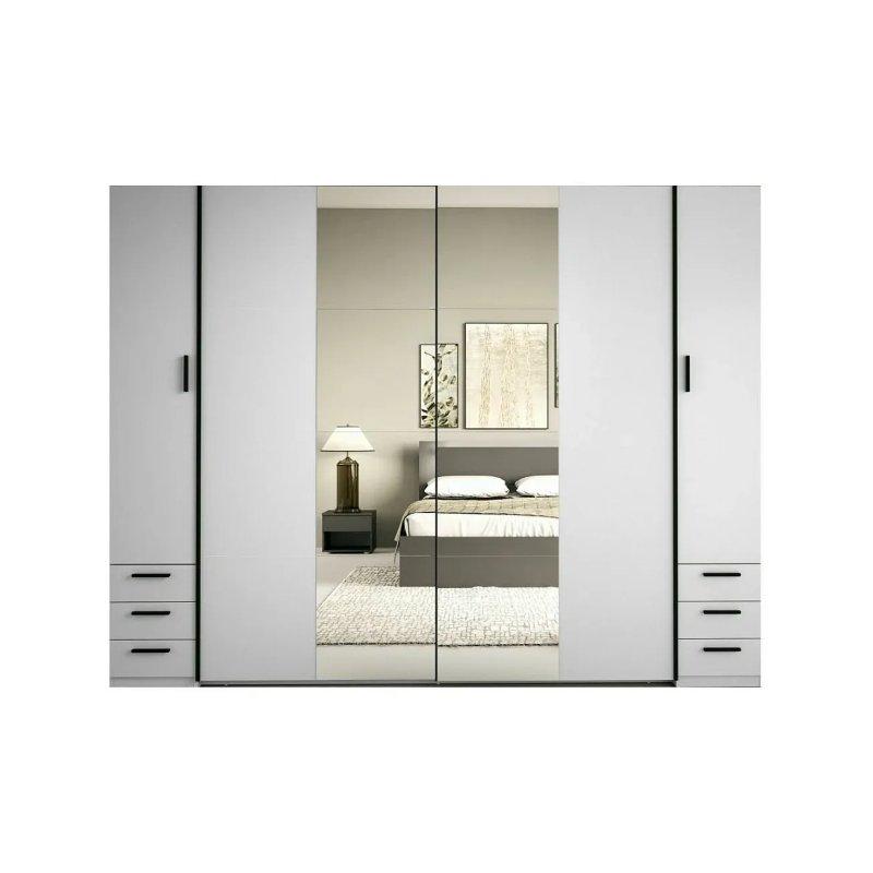 Beyaz 4 Kapılı Aynalı Gardrop 270x208 cm - 90295