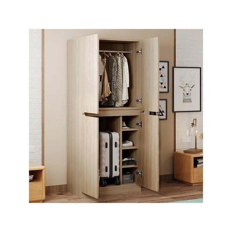 Beyaz 4 Kapılı Gardrop 70x40x170 cm Endüstriyel Ahşap - 90577