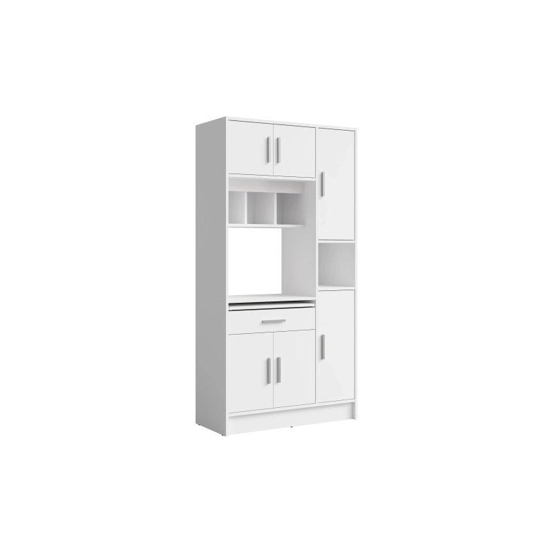 Beyaz 6 Kapılı Çekmeceli Çok Amaçlı Dolap 91x181x40 cm - 92785