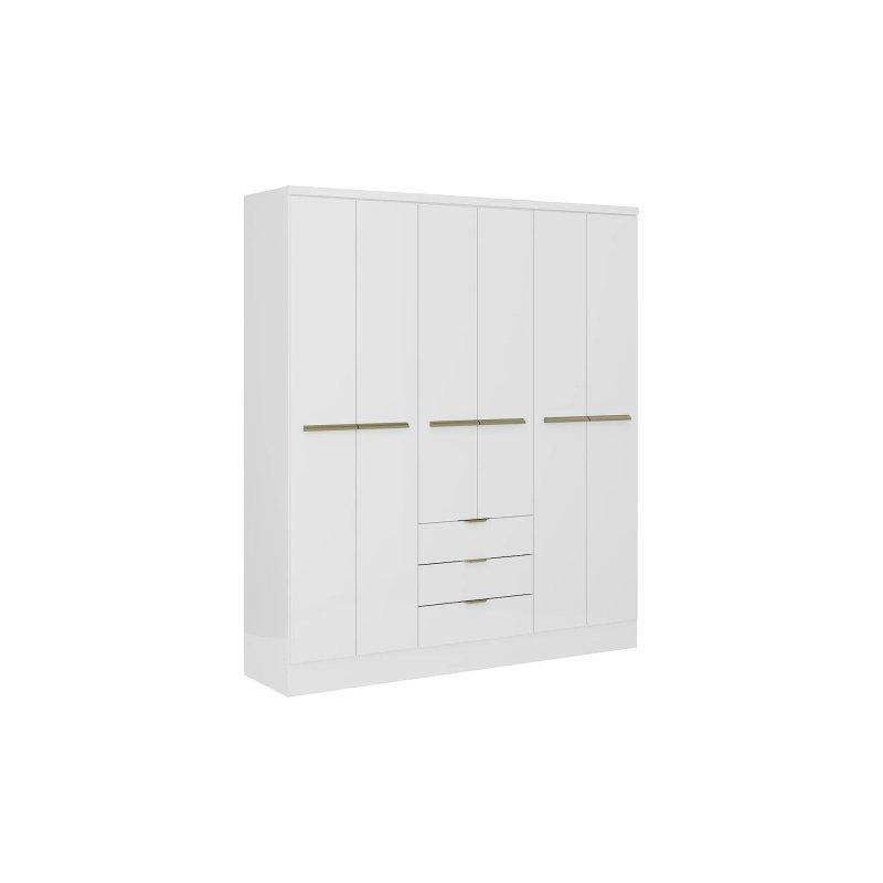 Beyaz 6 Kapılı Gardrop 180x206 cm - 90151