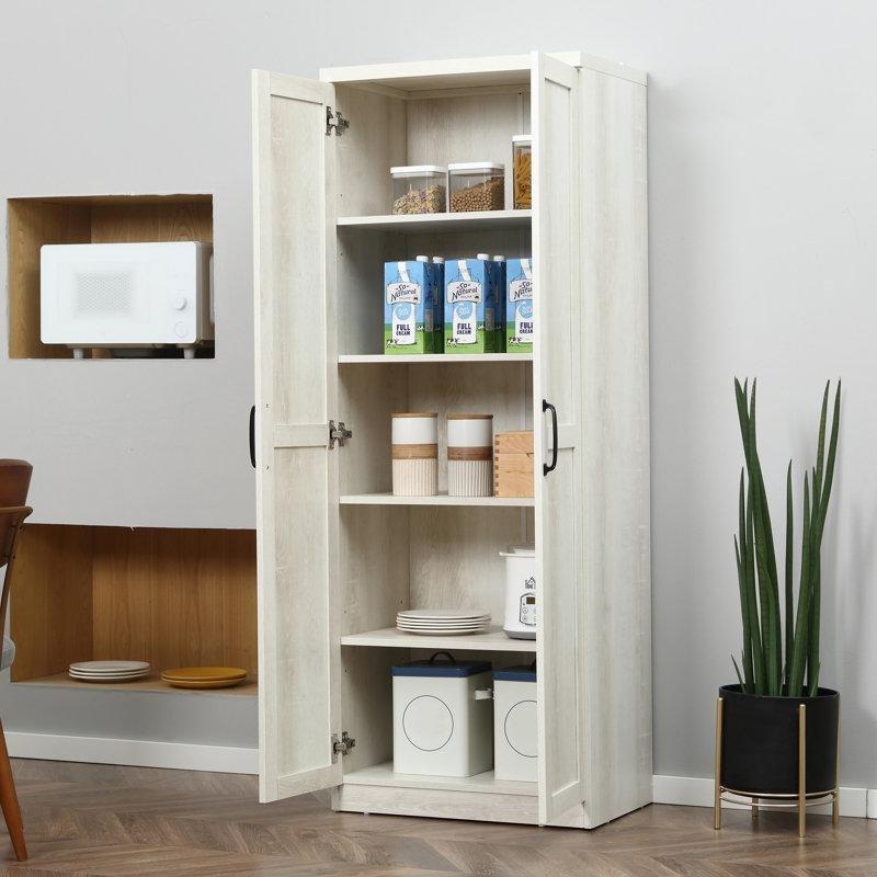 Beyaz 60x40x160 cm Çift Kapılı Çok Amaçlı Dolap - 93058