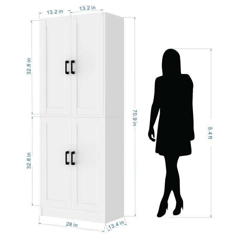 Beyaz 71x28x13 cm Çok Amaçlı Dolap - 92953