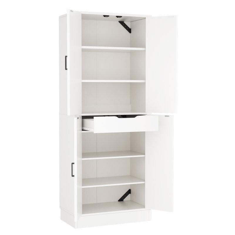 Beyaz Ahşap Çok Amaçlı Dolap 180x60x40 cm - 92812