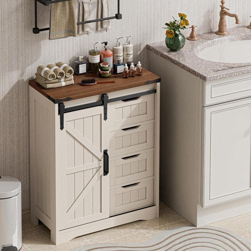 Beyaz Ahşap Çok Amaçlı Dolap 83 x 56 x 30 cm - 92929