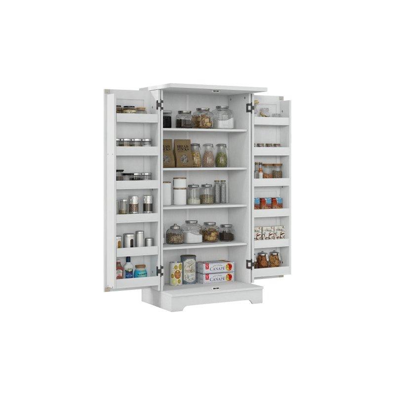 Beyaz Ahşap Görünümlü Çok Amaçlı Dolap 60x40x120 cm - 92374
