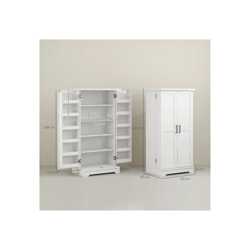 Beyaz Ahşap Görünümlü Çok Amaçlı Dolap 60x40x120 cm - 92374