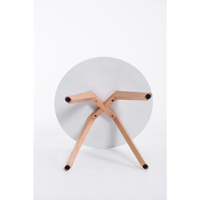 Beyaz Ahşap Yuvarlak Orta Sehpa 60x60 cm - 103200