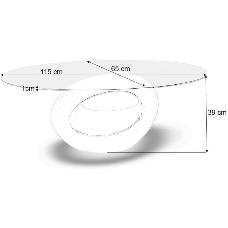 Beyaz Cam Orta Sehpa 112x68 cm - 103275