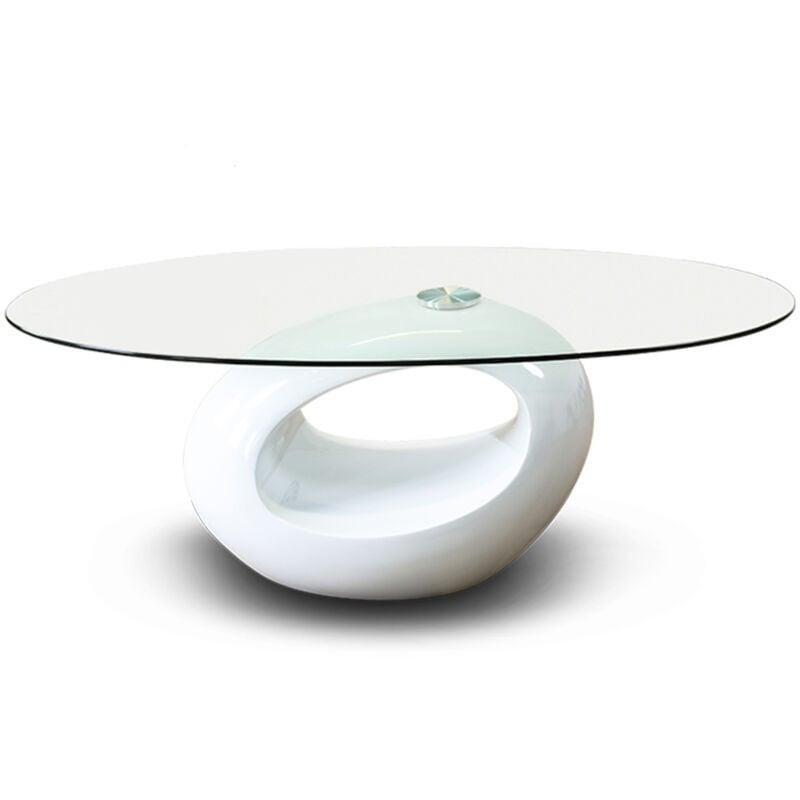 Beyaz Cam Orta Sehpa 112x68 cm - 103275